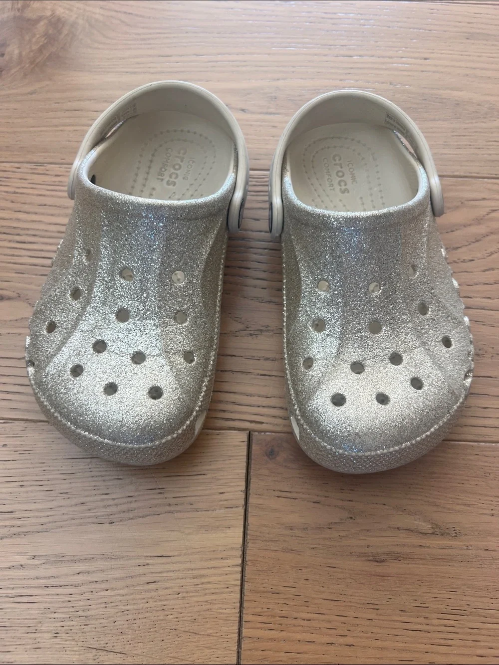 CROCS Kids Glitter Classic Clog in Gold